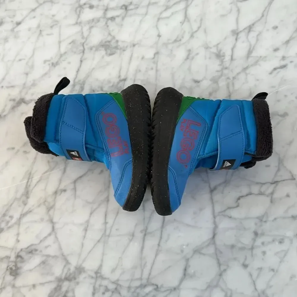 Adidas x LEGO Winterplay Winter Boots Shock Blue Red Sz 7